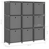 Würfelregal mit 9 Stoffboxen Grau 103 x 30 x 107,5 cm Stoff