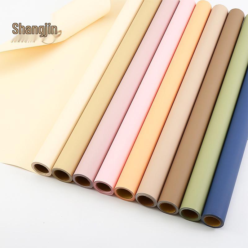 Korean Style Matte Floral Wrapping Paper - Morning Mist Roll, Skin-Feel, Waterproof.