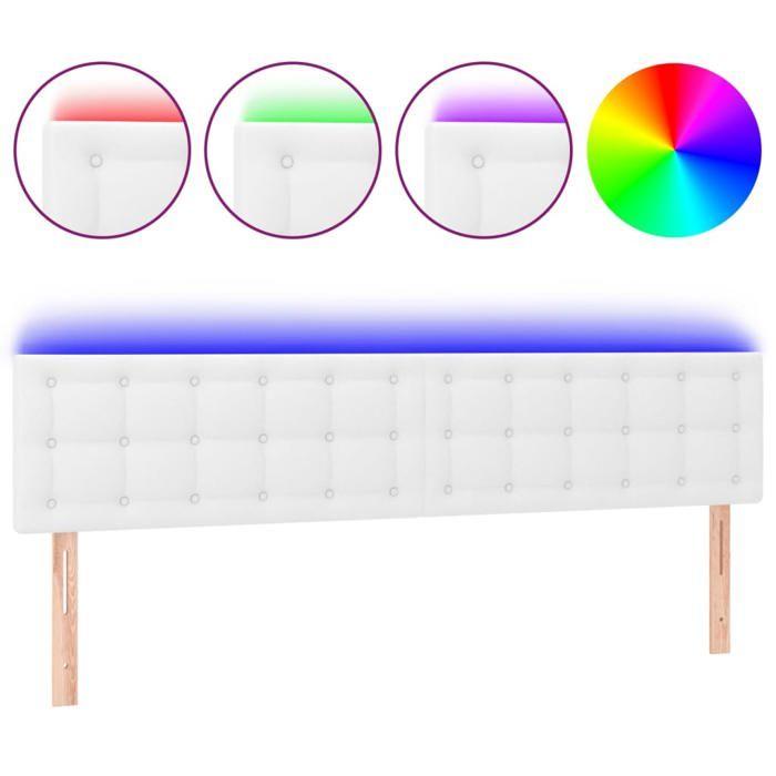 VidaXL LED Headboard Bedroom Furniture Double Bed Accessory Head of Bed Frame Interior White 3121715