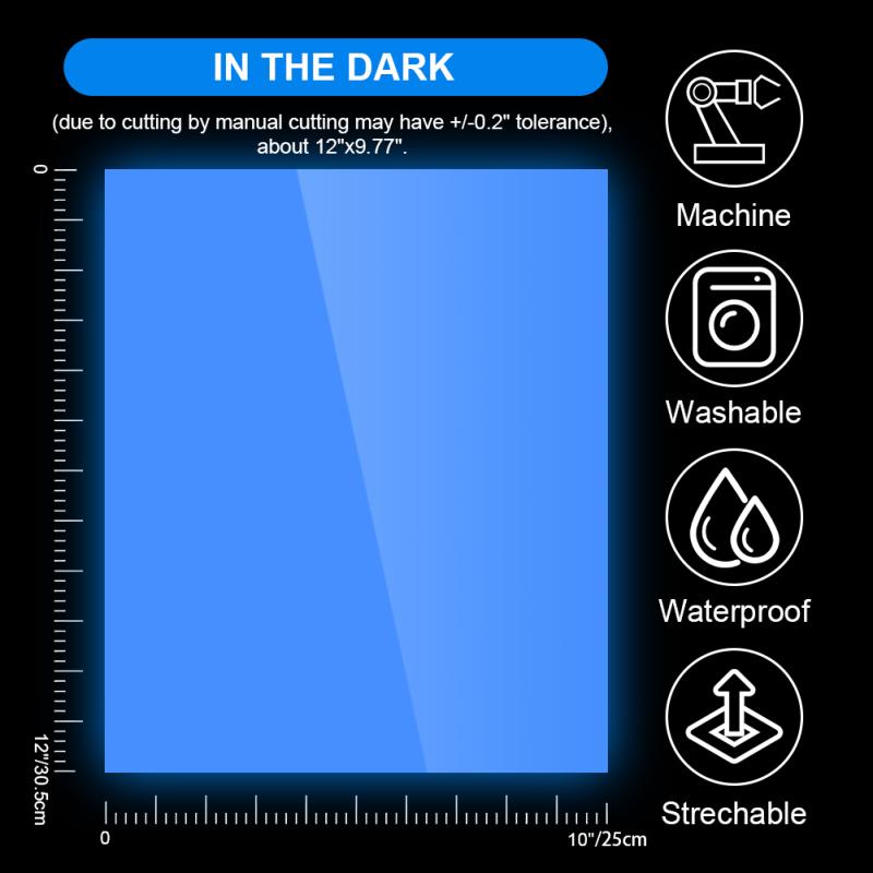 1 Pack Tpu Micro-elastic Colorful Luminous Heat Transfer Lettering Luminous  Film