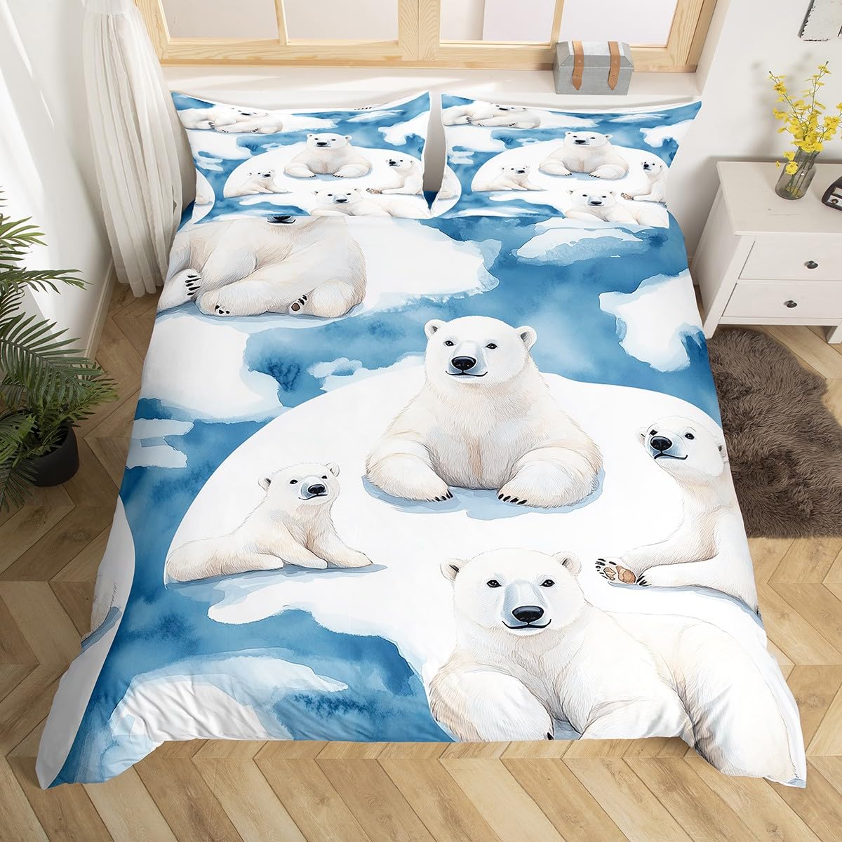 

Comforter Bear S Bedding Set For Kids Boys Girls Teens Wild Animal Winter S With 2 Pillow Cases Full Size 3 Pcs Comforter (quilt)-EU Single(135*200cm)3pcs