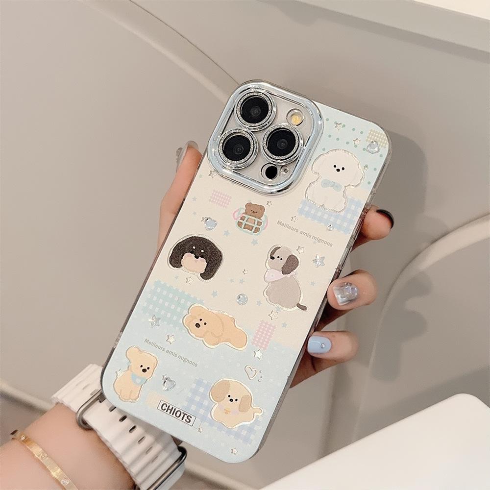 Elegant Cute Cartoon Puppy iPhone15 14promax Phone Case Compatible and Suitable for 13/12/11