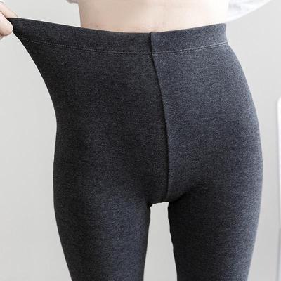 Women's High Waist Brushed Cotton Leggings: Versatile, Slim Fit Nine-Point Pants for Spring and Autumn.