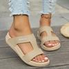 New  Summer Women's Wedge Slippers Plus Size Vintage Floral Roman Sandals for Women Lightweight Non-sliding Slide