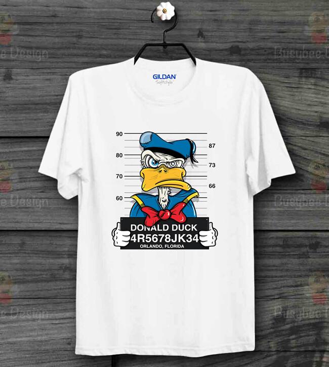 26 Donald Duck Disney Mugshot Cool Funny Cartoon Vintage Unisex T Shirt B118 Unisex T-Shirt XXXL