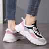 Women's Solid Color Simple Sneakers, Lace-Up Thick-Soled Sports and Casual Shoes, Breathable Low-Top White Shoes, Suitable for A