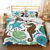 Bedclothes Super High Quality Cartoon Bedclothes Marine Organism Kids Cartoon Bedding Cute Bed Sets 3d White And Blue Beddings