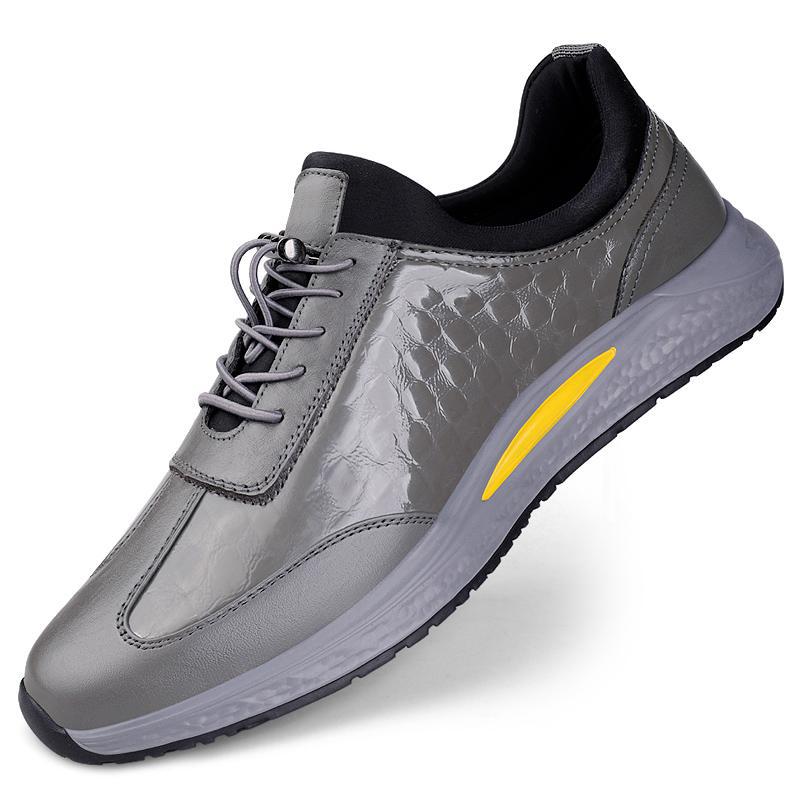 

First layer cowhide fashion casual men s shoes 37-46 leather shoe size leathershoes 46 сірий колір