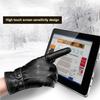 Thermal Fleece PU Leather Gloves Thickened Waterproof Gloves New Touch Screen Gloves  Skiing