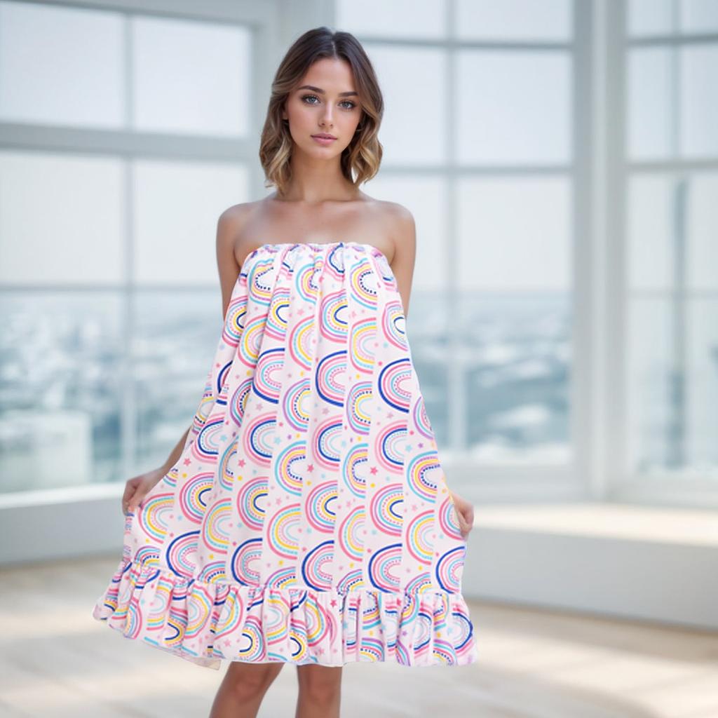 Conjunto de Falda de Baño Estampada de Microfibra y Gorro para Secar el Cabello Toalla de Playa y Natación Absorbente de Agua Secado Rápido Toalla de Baño Grande