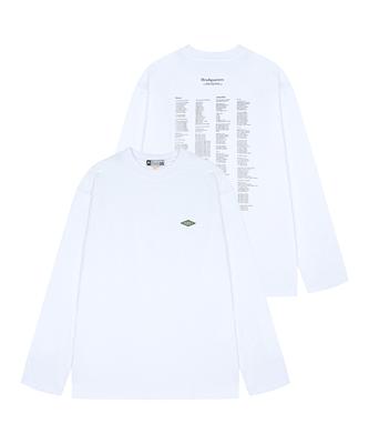 Millibeulo Korea Army List Army Oversized Long Sleeve T-Shirt White