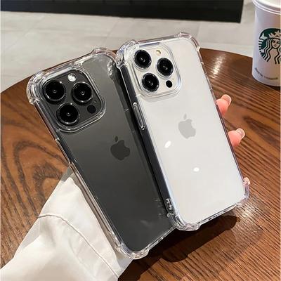 Luxury Shockproof Clear Phone Case For iPhone 16 15 14 13 12 11 Pro Max XR X XS 7 8 Plus Silicone Bumper Transparent Back Cover