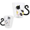 Katze Tasse Kaffee Milch Tee Wasser Glas Kinder Flasche Transparent Hitzebeständig Wiederverwendbare Becher(Weiße Katze )