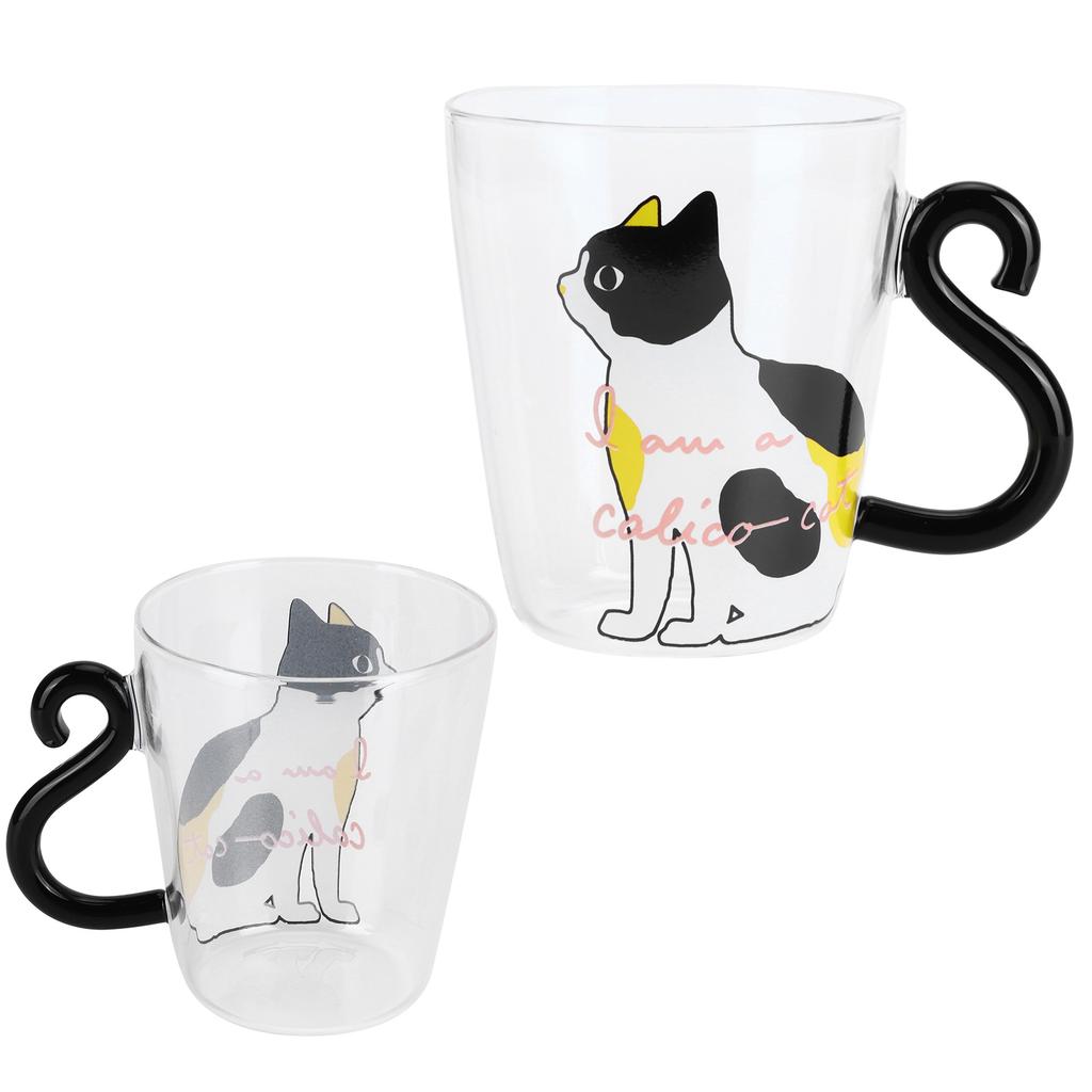 Katze Tasse Kaffee Milch Tee Wasser Glas Kinder Flasche Transparent Hitzebeständig Wiederverwendbare Becher(Weiße Katze )