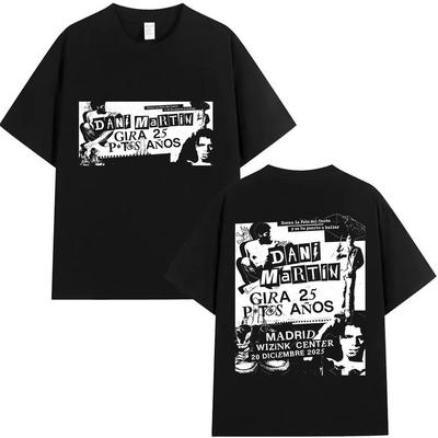 Rock Band Dani Martin Tour 20252026 Graphic TShirts Mens Gothic Hip Hop Short Sleeve Tshirt Pure Cotton T Shirt Streetwear