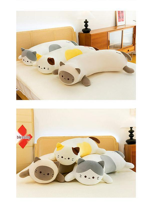 Cuscino Abbracciabile Peluche Gatto Carino per Bambini - Compagno del Sonno e Regalo di Compleanno
