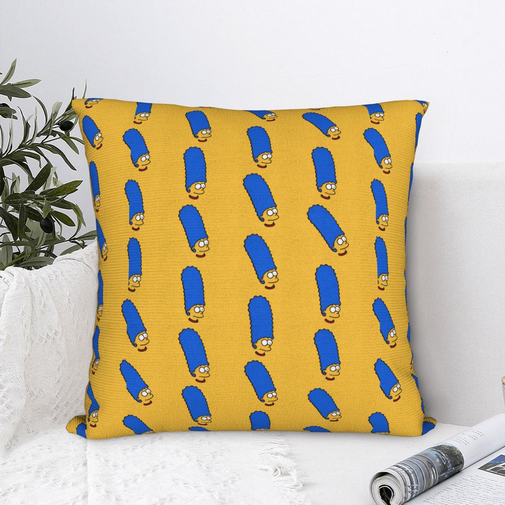 Marge SSimpsons Head Repeat Pattern Pillow Cover Funny Pillow Case For Sofa Home Decor Soft Pillowcases Gift Idea