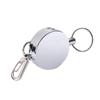 Retractable Elastic Keychain Metal Badge Reel Safety Key Buckle Burglar Trinket ID Card Holder