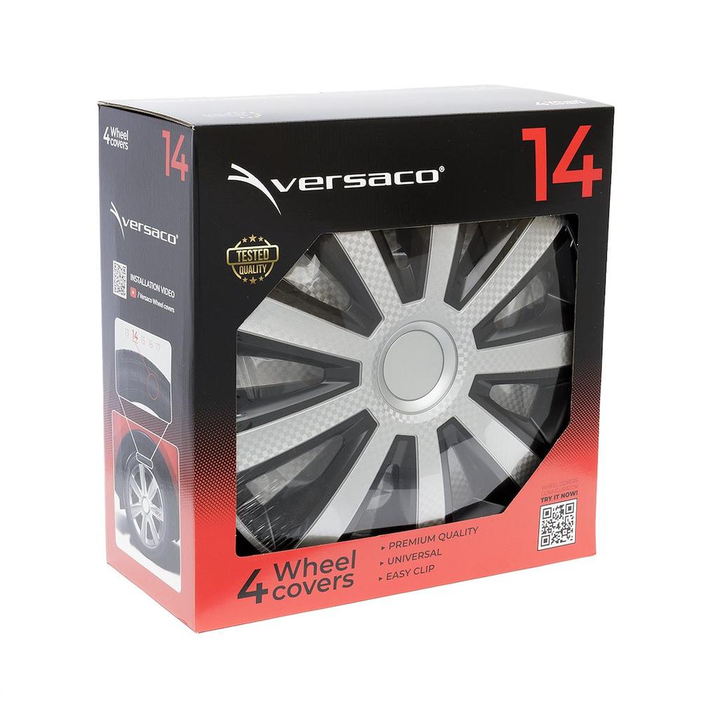 Kołpaki Aviator silver / black 14", 4 szt.