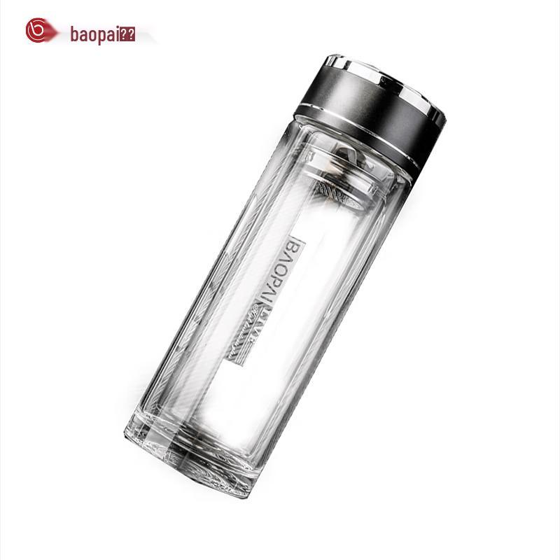 Leopard Double-Layer Tea Infuser Glass Bottle