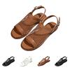 Women's Plus Size Fashion Mesh Open Toe Sandals Adjustable Buckle Strap Flat Sole Breathable Casual Summer Shoes for Outdoor Use