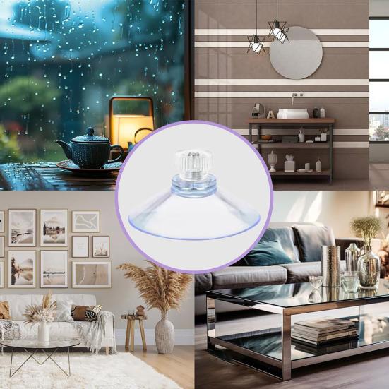 10Pcs 40MM Stainless Steel Thread Suction Cup Reusable PVC Sucker Pad Vacuum Suction Cup Extra Strong Adhesive Glass Suction Holder