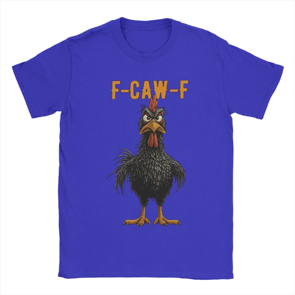 Funny F-Caw-F Black Angry Chicken Meme Cotton T Shirt For Men Summer Streetwear T Shirts O-Neck Harajuku Tee Shirt Big Size Tops