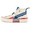 Ultra-Fine Microfiber Synthetic Leather Fabric Comfortable Wear-Resistant High-Top Canvas Shoes Unisex Sneakers White Blue K0AY5VS50-024