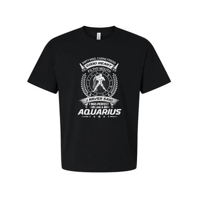Unisex Aquarius Zodiac Graphic T Shirt With Celestial Emblem And Vintage Style S