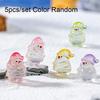 1/5Pcs Mini Resin Fluorescent Santa Claus Miniature Landscape Figurines Fairy Garden Decor Snow Landscape Model Ornaments