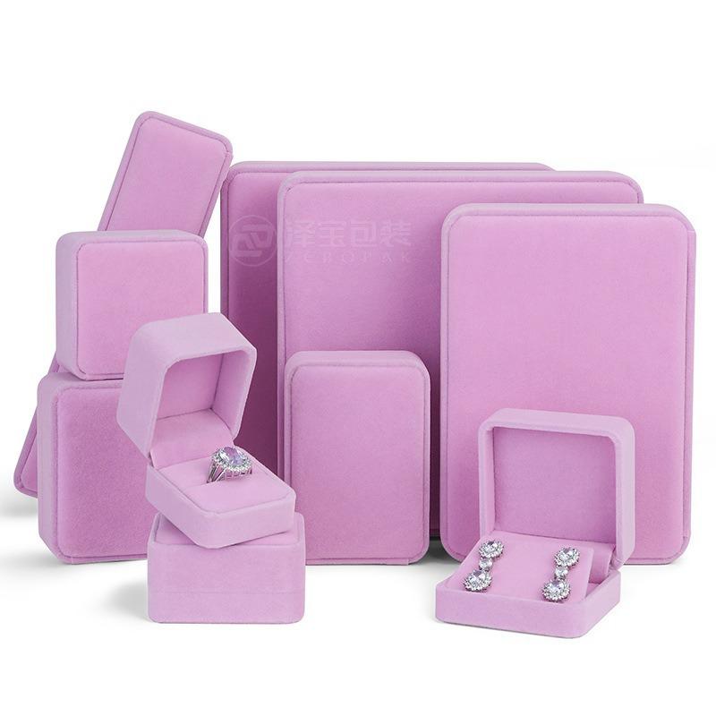 High-end rounded velvet jewelry box, jewelry ring box, pearl necklace and earrings box, bracelet jewelry packaging box