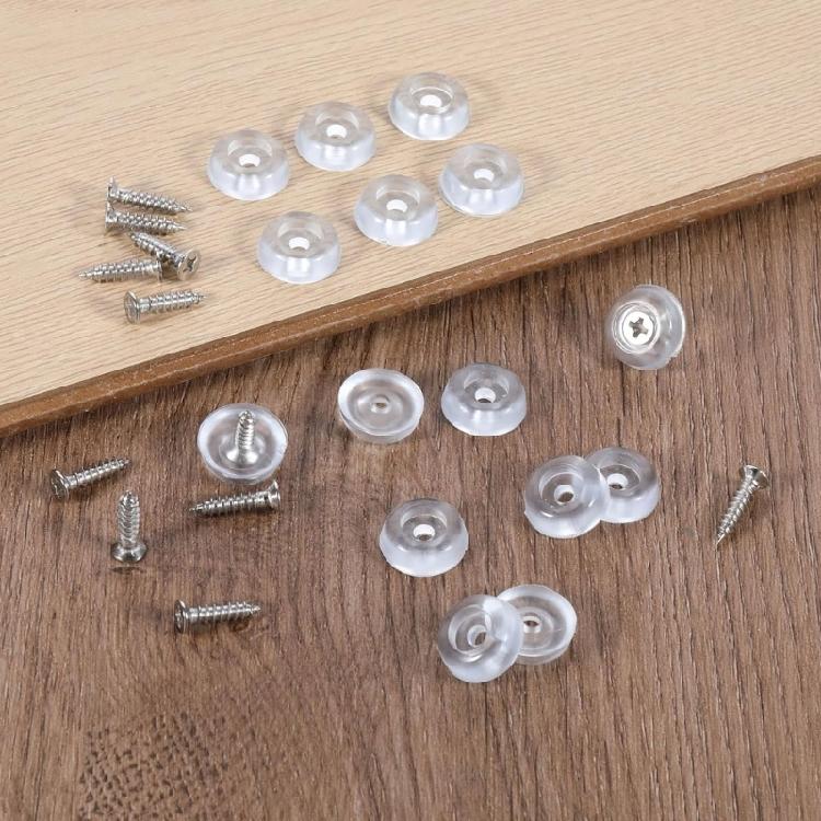 150Pcs Cutting Board Feet Bumper Screw On Rubber Feet with Screws Nonslip Round Chair Leg Caps Feet Pad Enduring