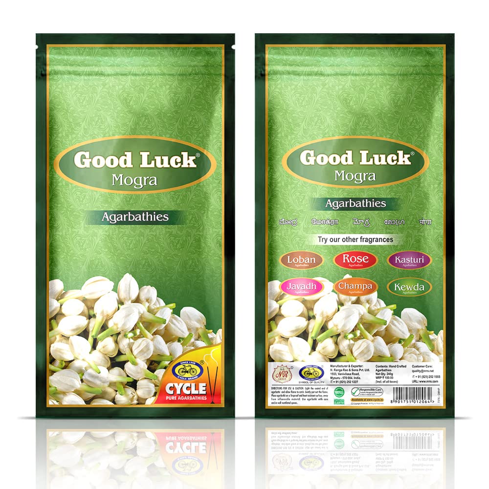 Cycle Pure Agarbathi GoodLuck Special Kombipackung Champa Mogra Rose Räucherstäbchen 3 Beutel(220 g pro Beutel)