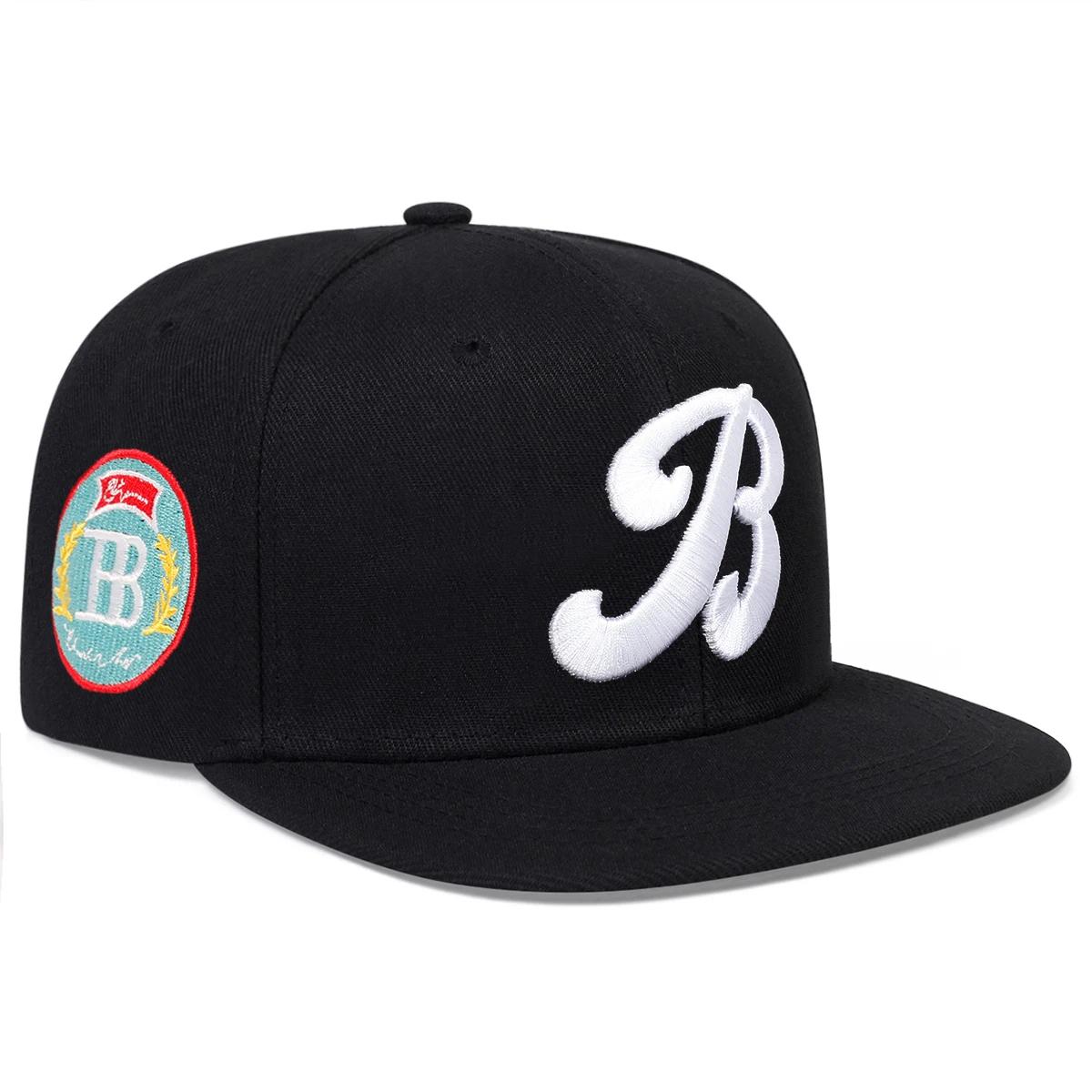 

Unisex B Letter Embroidery Hip-hop Hats Spring Autumn Outdoor Adjustable Casual Baseball Caps Sunscreen Hat Sports Cap чорний