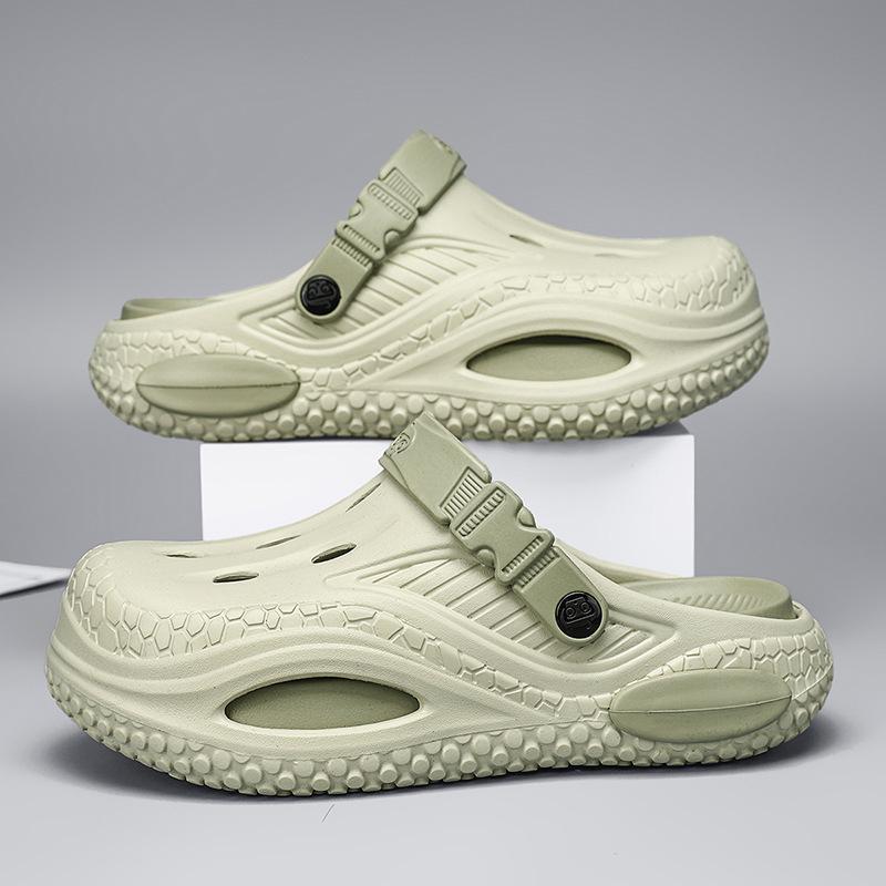 

Мужские пляжные шлепанцы в стиле Crocs на толстой подошве, повседневные, для весна-лето 2026 - Удобные для носки на улице 47-48 зелёный