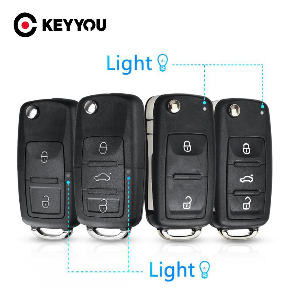 S 2/3 Buttons Folding Car Key Flip Key Shell For Vw Polo Passat B5 Tiguan Golf Volkswagen Seat Skoda Auto Key Blank