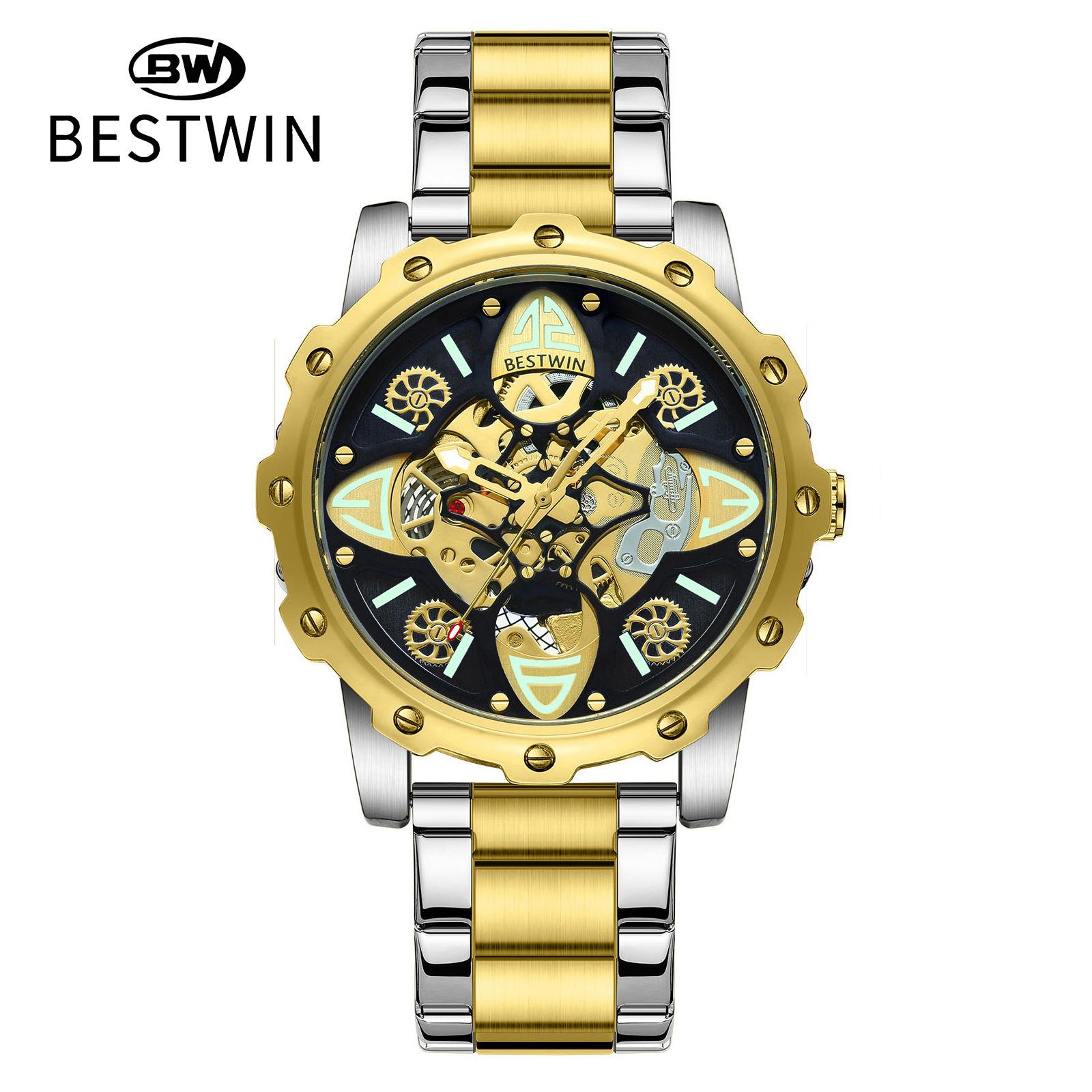 

Men S Watch Men S Perspective Bottom Cool Flower-Shaped Dial Hollow Non-Mechanical Multi-Layer Luminous Fashion Men S Watch чорний
