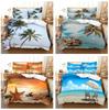 3D Coconut Tree Bedding Set Large Down Duvet Cover Pillowcase AU EU Double Single Bedroom Decoration Gift