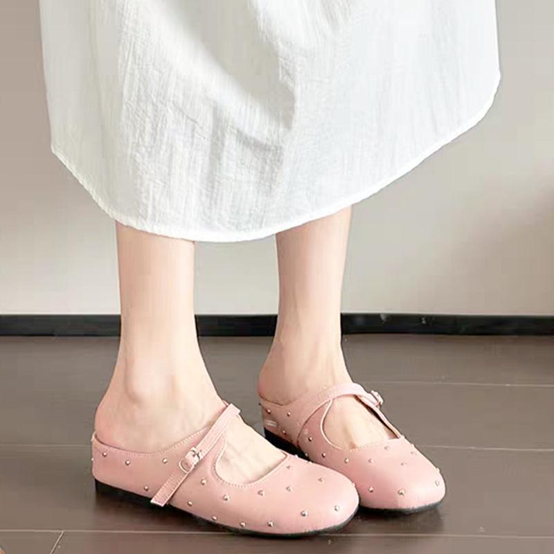 Casual One-word Ballet Shoes, Shallow Mouth Round Head Flats, Spring and Summer New Mary Jane Single Shoes