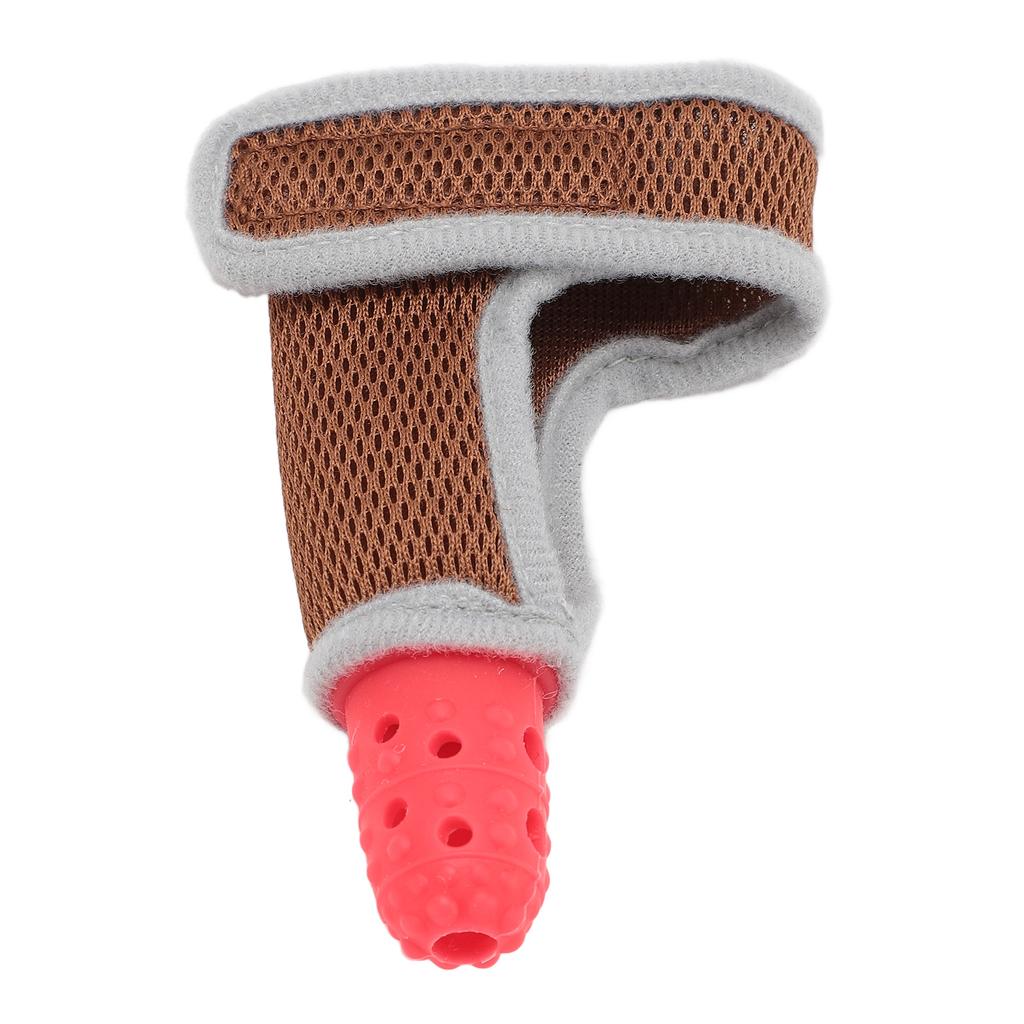 Infant Silicone Thumb Guard Finger Protection Stop Sucking Baby Thumb with Breathable Wrist Band for Baby Over 3 Months