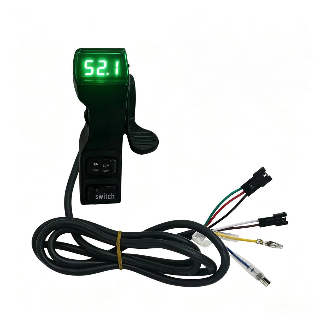 Green Thumb Grip & Voltage Display for Electric Scooter Throttle