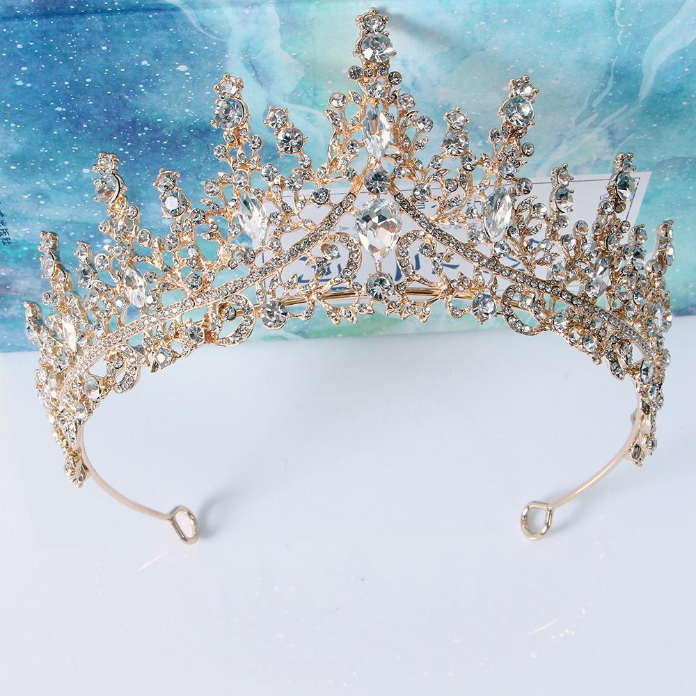 

Корона для новобрачных в стиле барокко со стразами Праздничная свадебная повязка на голову Tuinga Свадебный головной убор