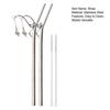 2Pcs Fishing Angler-Shaped Stainless Steel Straw with Cleaning Brush Reusable Metal Drinking Straw for Coffee Milk Tea Juice Novelty Gift for Fishing