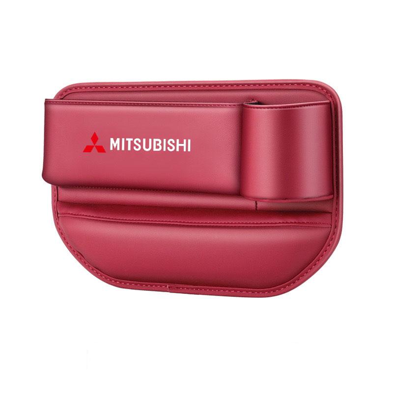 

Car Seat Gap Water Cup Holder Leather Crevice Side Storage Box for Mitsubishi Outlander Triton Ralliart Star Mirage Jinxuan Auto красный