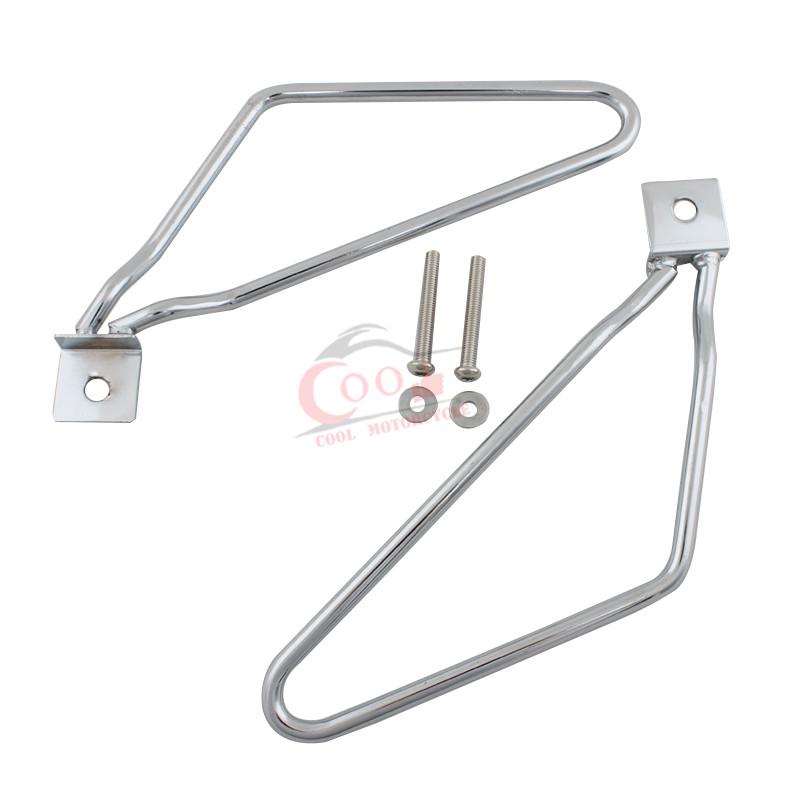 Motorcycle Accessories Saddlebag Brackets 1Pair Side Chrome/Black Steel For Harley Sportster 883 Iron XL883N Dyna Fat bob FXDF