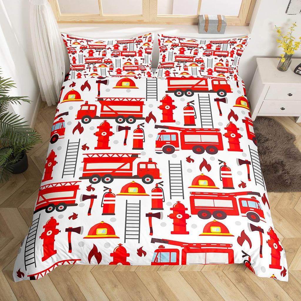Erosebridal Kids Camping Bedding Set Twin Size Happy Camping Comforter Cover for Boys Girls Western Rustic Farmhouse Style Duvet Cover Vinta