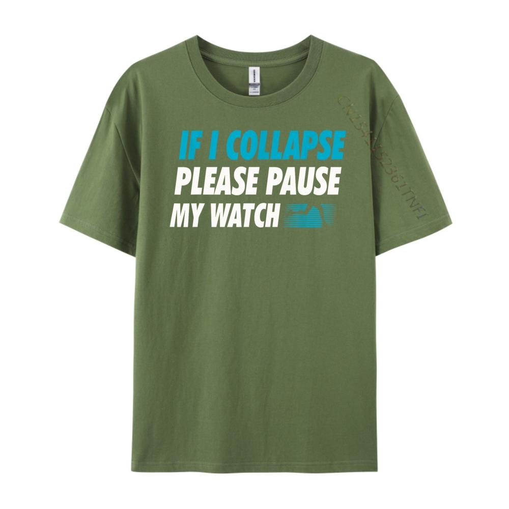 Wenn ich zusammenbreche, bitte stoppen Sie meine Uhr Laufender Marathonläufer Aufdruck T-Shirt Herbst Kleidung