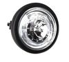TASWK LED Motorcycle Retro Black Clear Lens Headlight (Harley Bobber Cafe Racer Cruiser Vintage Style)