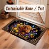 Highland Cow Theme Soft Crystal Velvet Rug Custom Name & Text Print Non Slip Floor Rug for Bedroom Living Room