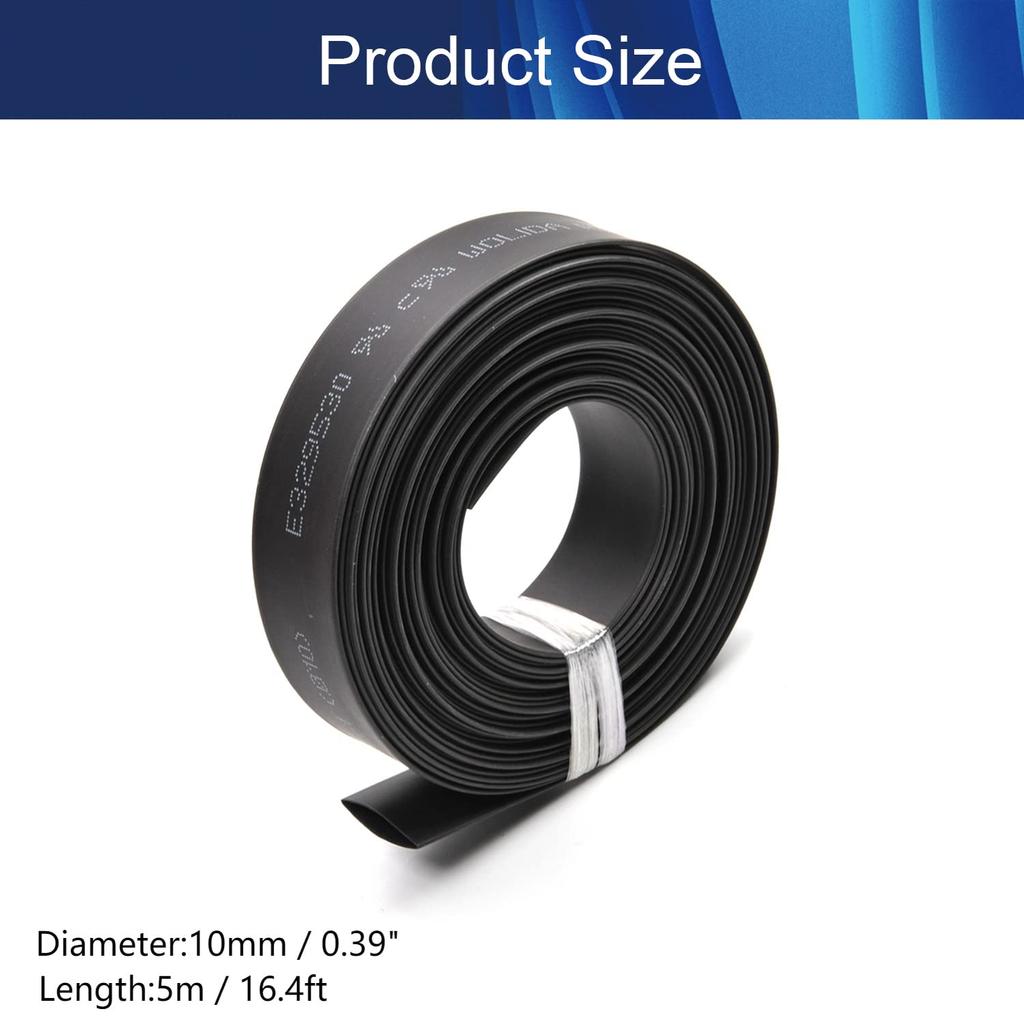 Heyiarbeit Heat Shrink Tube, Insulation Tube, Shrink Tube, Length 1.6 Ft (5 M), Black,